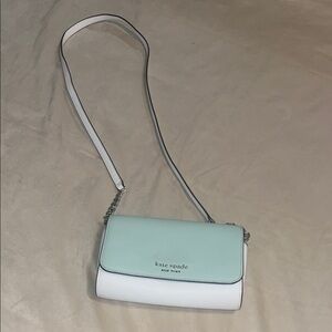 Kate Spade Light Green and White Crossbody Bag